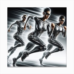 Futuristic Women Running Canvas Print