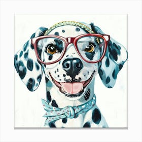 Dalmatian In Glasses Canvas Print