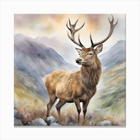 Highland Stag Scotland Midst the Alpines Canvas Print
