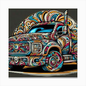 Truck Art Design With Vibrant Colors And Intricate Patterns (1) Canvas Print