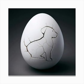 Dog Broken Egg Canvas Print