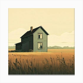 House In The Field 2 Canvas Print