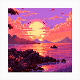 Pixel Sunset 3 Canvas Print
