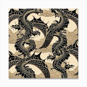 Asian Dragons Canvas Print