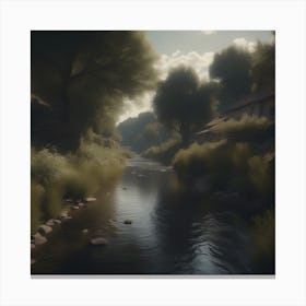 River In The Woods 27 Canvas Print