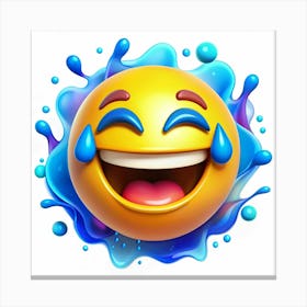 3d Emoji Of A Laughing Face With Tears Canvas Print