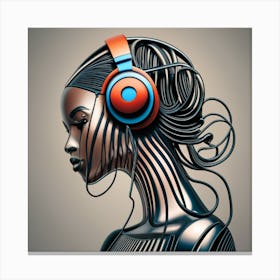 Woman With Headphones 62 Canvas Print