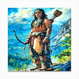 Native American Warrior-Drucke 09.12.2024--92ad Canvas Print