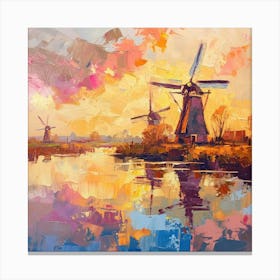 A swirling windmill in a riot of vibrant colors 1 Canvas Print