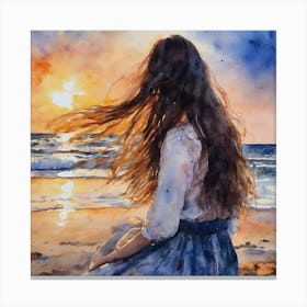 Sunset On The Beach Canvas Print