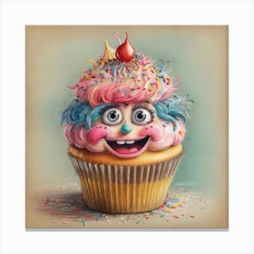 Clown Cupcake Canvas Print