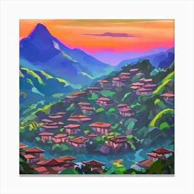 Village In The Mountains 1 Canvas Print