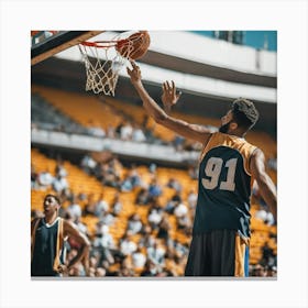 Basketball Player Dunks The Ball 2 Canvas Print