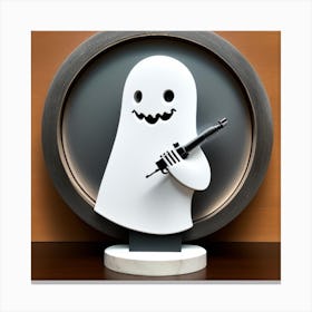 Ghost With A Knife Canvas Print