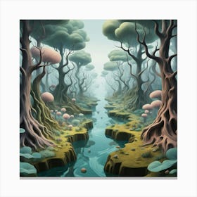 River In The Forest 17 Canvas Print