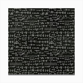 Mathematical Formulas On A Black Background Canvas Print