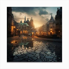 City At Dusk 1 Canvas Print