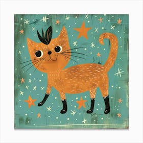 Cat With Stars 3 Canvas Print