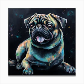 Pug Dog In Space Canvas Print