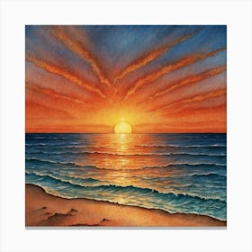 Sunset On The Beach Canvas Print