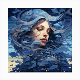 Blue Mermaid 1 Canvas Print