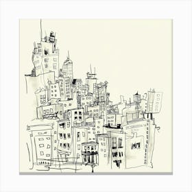 Benmurphy1984 53666 A Line Drawing Of A City Scene Drawn By Bas 4265d66c 5453 41c9 96e7 5b4e35a23e2b Canvas Print