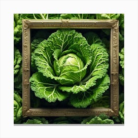 Cabbages In A Frame Canvas Print