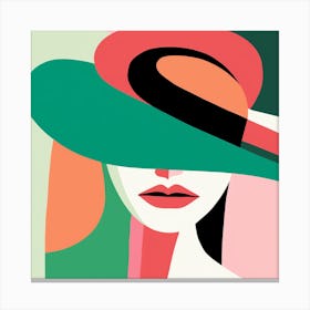 Portrait Of A Woman In A Hat 1 Canvas Print