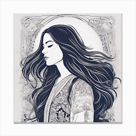 Woman With Long Hair Canvas Print