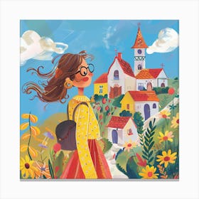 Girl In The Village Canvas Print