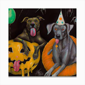 Dog Halloween Party Canvas Print