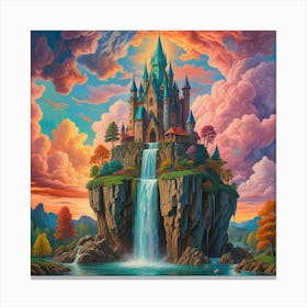 Enchanted Heights The Castle Of Cascading Waters (9) Canvas Print