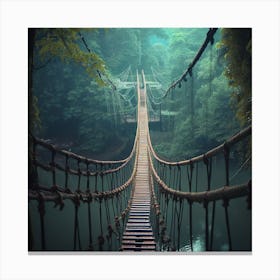 Suspension Bridge In The Jungle Canvas Print