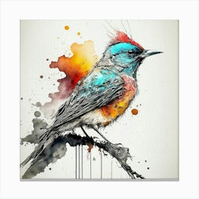 Watercolor Bird Painting Canvas Print