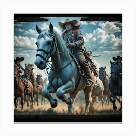 Red Dead Redemption Cowboys Canvas Print