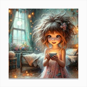 Little Girl In A Room 1 Canvas Print