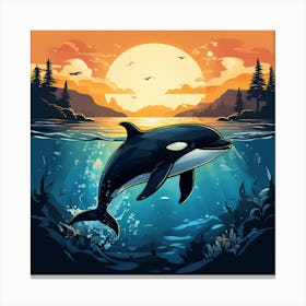 Orca Whale art print 1 Canvas Print