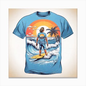 Surfer On A Surfboard Canvas Print