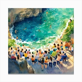 People At The Beach Canvas Print