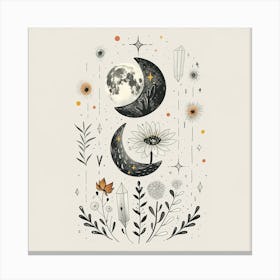 Minimalist Boho Celestial Moon 23 Canvas Print