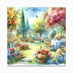 Watercolor Garden Canvas Print