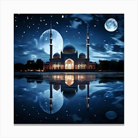 Islamic Mosque At Night 28 Canvas Print