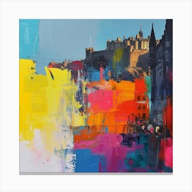 Abstract Travel Collection Edinburgh Scotland 4 Canvas Print