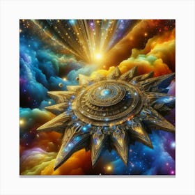 Starship In Space Canvas Print