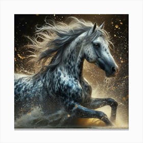 Horse Running In The Water Canvas Print