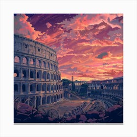 Sunset In Rome Canvas Print