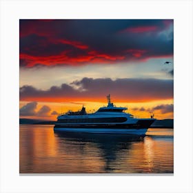 Sunset On A Cruise Ship 8 Canvas Print