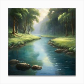 River In The Forest Canvas Print