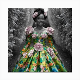 African Wedding Dress Canvas Print