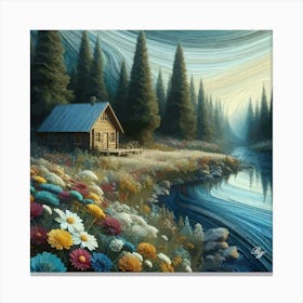Abstract Cabin By The Lake 4 001 001 Copy Canvas Print